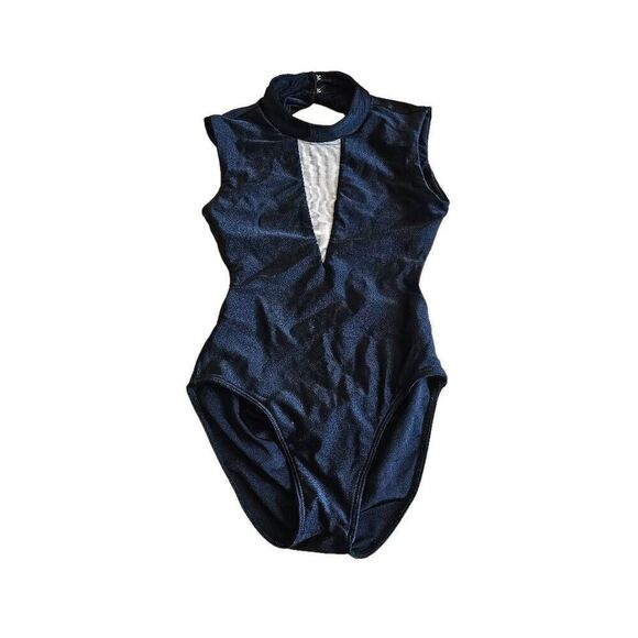 California kisses girls teens one pc Swimsuit Sz L fits slim black nude mesh - Picture 3 of 6